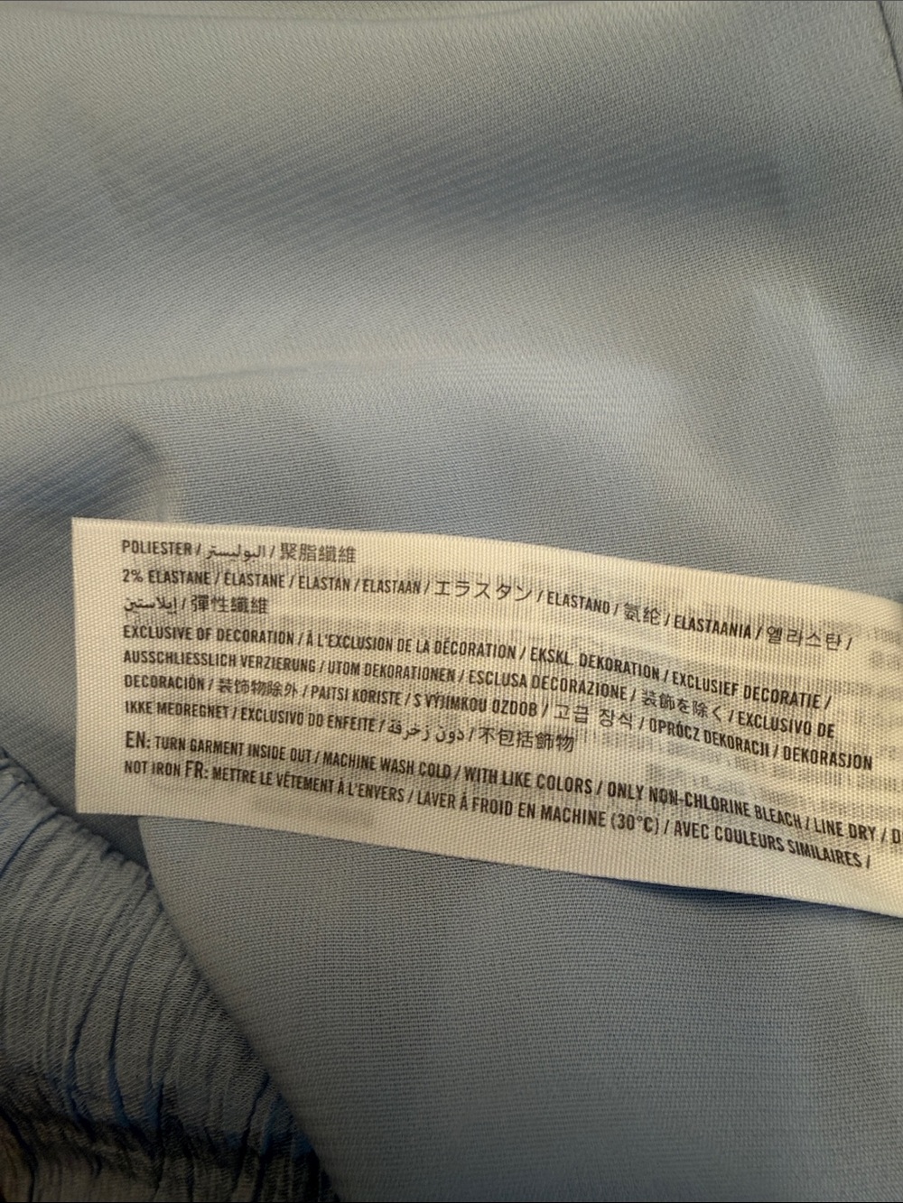 Abercrombie & Fitch Baby Blue Smocked Bodice crinkled Maxi Dress SZ L - Picture 6 of 12